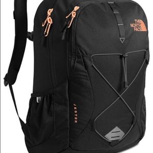 North face backpack rose gold zipper Clearance